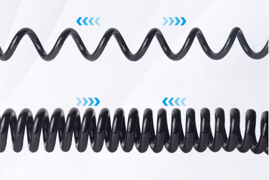 Mehradriges, flexibles PUR-Mantel-Kabel mit gelockter Spule, einziehbare Kabel, spiralförmig gewickeltes Stromkabel